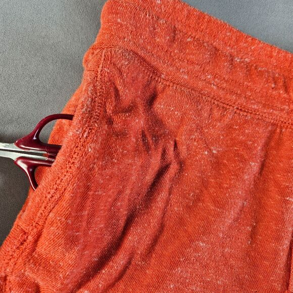 Womens Sweat Shorts Size Small Orange Elastic Waist Pockets Drawstring Workout - Picture 4 of 11
